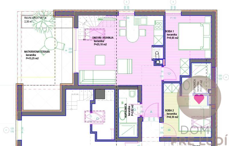 4i Apartmán s galériou, veľkou terasou a vlastným parkovaním - Mandre, ostrov Pag Chorvátsko