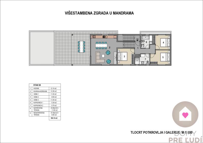 Pôdorys galérie_Mandre_apartmány na predaj