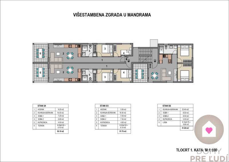 Pôdorys 1 poschodia_Mandre_apartmány na predaj