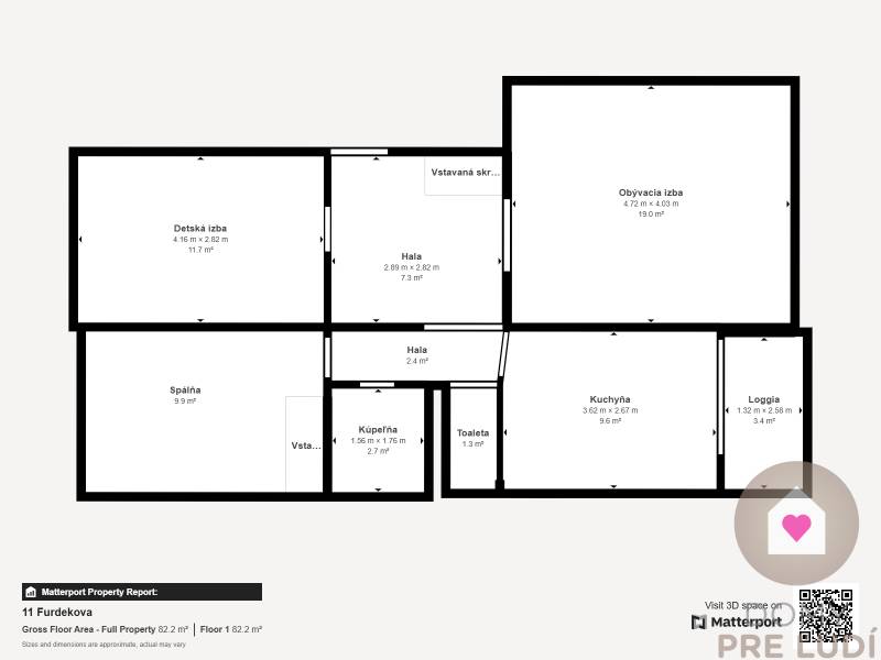 Prenájom zariadeného 3 izbového bytu_Furdekova ul._pôdorys